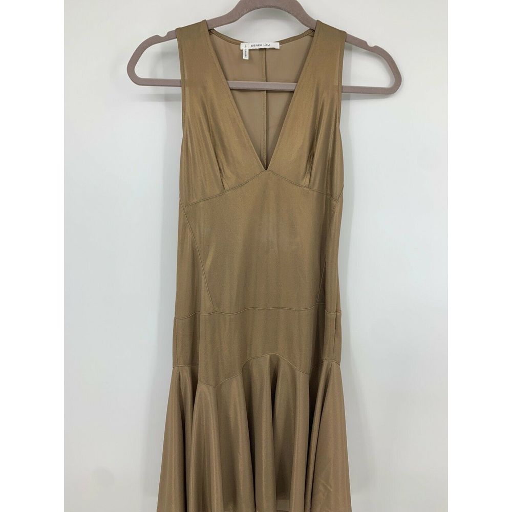 Derek Lam Crosby 10 dress 2 peplum plunge neck